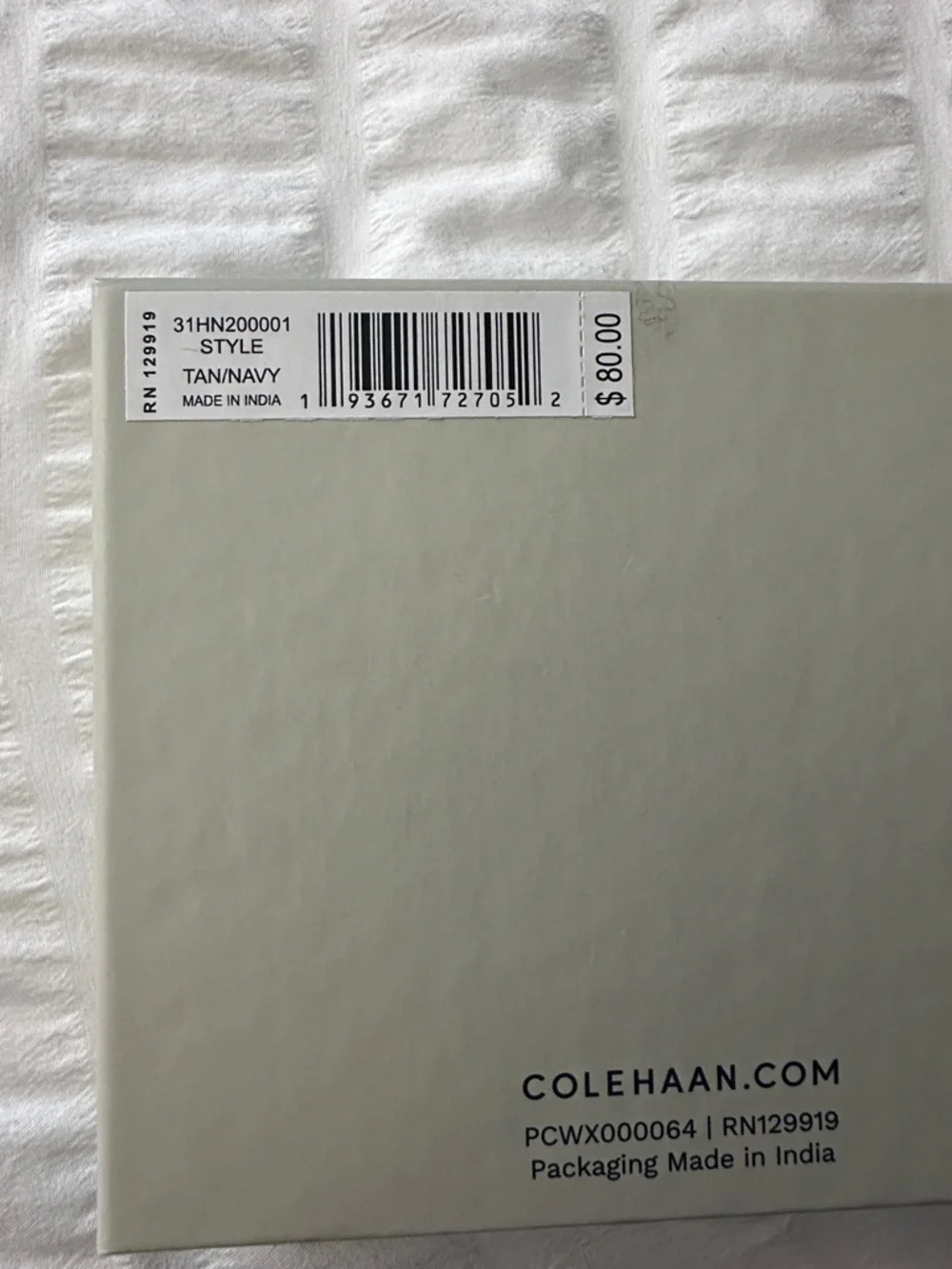 Cole Haan Men's Veronique Tan Leather Card Case with Navy Accent